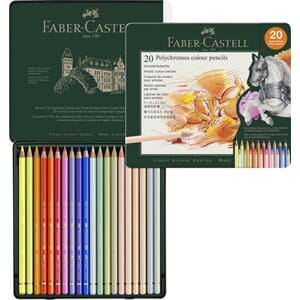 Faber Castell - Coloured Pencils Polychromos Tin, 20 stk