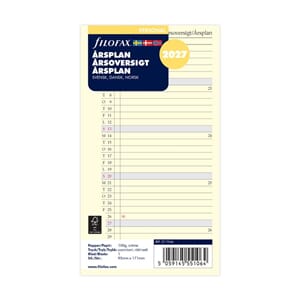 Filofax - Refill, Årsplan, PERSONAL, 2027