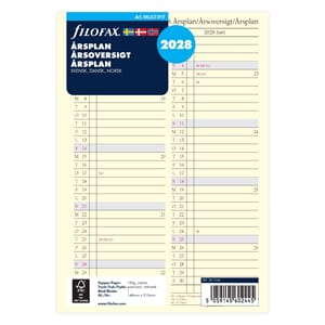 Filofax - Refill, Årsplan, str A5, 2028