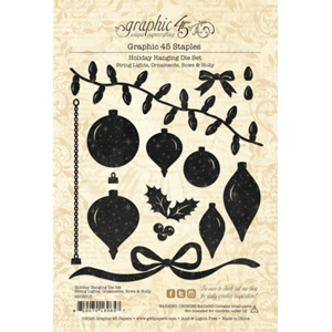 Graphic 45 - String Lights, Ornaments, Bows Hanging Die Set