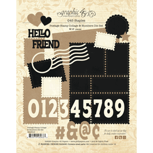 Graphic 45 - Postage Stamp Collage & Numbers Die Set