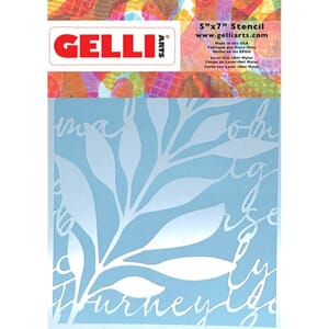 Gelli Arts - Leaves & Script 5.25x7.25 Inch Stencil by Giova