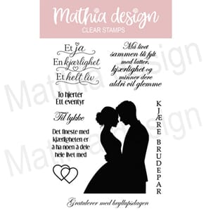 Mathia design - En kjærlighet clear stamps, str 10,2x15,3 cm
