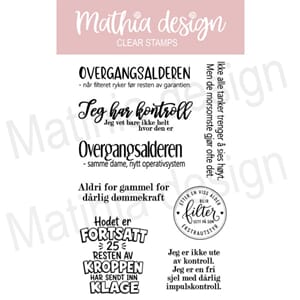 Mathia design - Fortsatt 25 clear stamps, str 10,2x15,3 cm