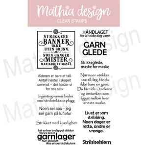 Mathia design - Strikking clear stamps, str 10,2x15,3 cm