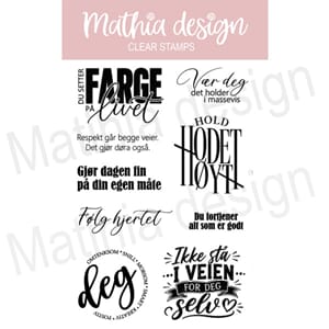 Mathia design - Hoidet høyt clear stamps, str 10,2x15,3 cm