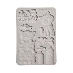 Stamperia - Furry Friends 2 A5 Silicon Mould Cats by Antonis