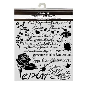 Stamperia - Flowers and Poems Thick Stencils 20x25cm Latin I