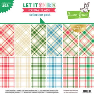 Lawn Fawn - Let It Shine Holiday Plaids 12x12 Inch Collectio