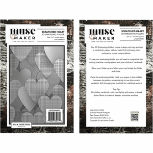 Lisa Horton - Scratched Hearts 5x7 Inch 3D Embossing Folder