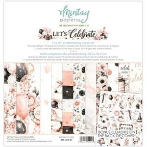 Mintay - Let's Celebrate 12x12 Inch Scrapbooking Paper Set