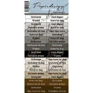 Papirdesign - Gratulerer 14 klistremerker