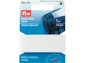 Prym - Hvit Elastisk strikk, soft, str 25 mm x 1 m