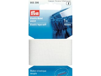 Prym - Hvit Elastisk strikk, soft, str 40 mm x 1 m