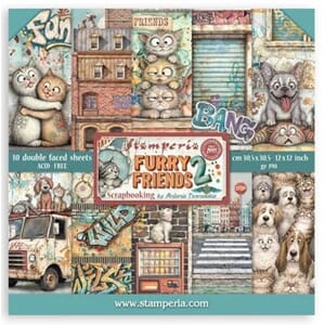 Stamperia - Furry Friends 2 12x12 Inch Paper Pack by Antonis