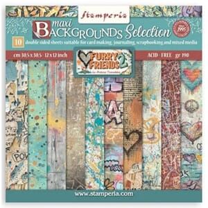 Stamperia - Furry Friends 2 12x12 Inch Paper Pack Maxi Backg