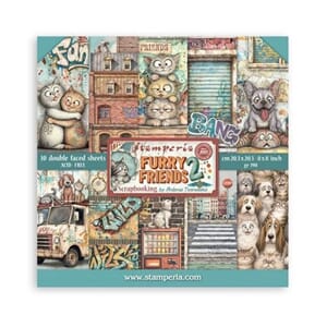 Stamperia - Furry Friends 2 8x8 Inch Paper Pack by Antonis T