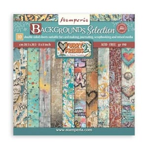 Stamperia - Furry Friends 2 8x8 Inch Paper Pack Maxi Backgro