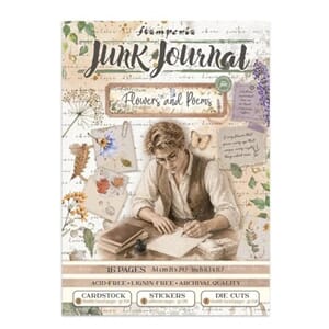 Stamperia - Flowers and Poems Junk Journal Stickers, Backgro