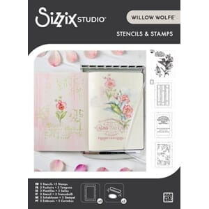 Sizzix - Studio Clear Stamps w/ Stencils Hummingbird and Orc