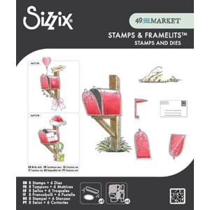 Sizzix - Letter Drop Clear Stamps Set w/Framelit Dies