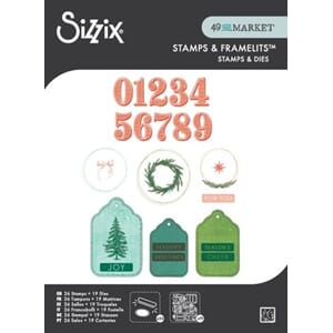 Sizzix - Holiday Tags Clear Stamps Set w/Framelit Dies