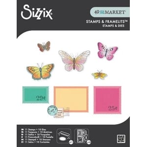 Sizzix - Postage Wings Clear Stamps Set w/Framelit Dies
