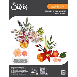 Sizzix - Winter Florals Framelits Die & Clear Stamps