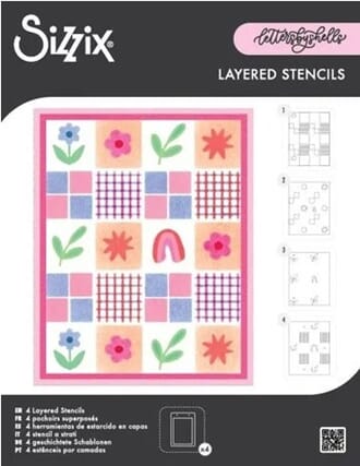 Sizzix - Flowers & Stripe Pattern A6 Stencils