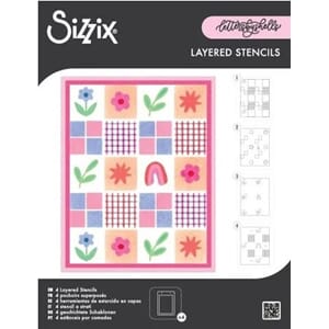 Sizzix - Flowers & Stripe Pattern A6 Stencils