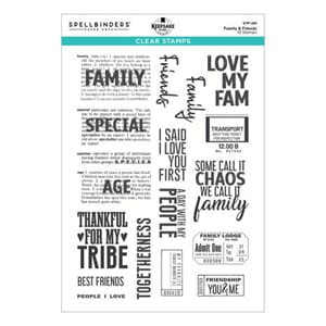 Spellbinders - Turn the Page Clear Stamp Set Family & Friend