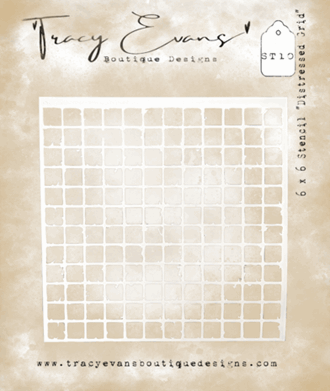 Tracy Evans - Distressed Grid 6x6 Inch Stencil