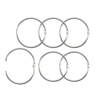 Vaessens - Silver Book Binding Rings 75mm, 6 stk