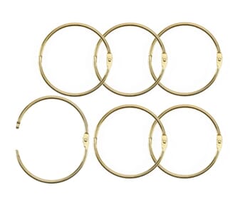 Vaessens - Gold Book Binding Rings 75mm, 6 stk