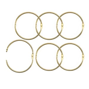 Vaessens - Gold Book Binding Rings 75mm, 6 stk