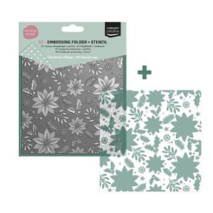 Vaessen - Christmas Rose 3D Embossing Folder & Stencil