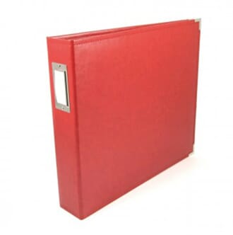 We R - Real Red Classic Leather D-Ring Album, 12x12