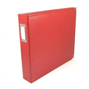 We R - Real Red Classic Leather D-Ring Album, 12x12