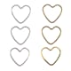 Metall deler - Hjerte i gull & sølvfarget metall, 4 stk