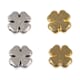 Metall perler - Firkløver, gull- og sølvfarget, 4/Pkg