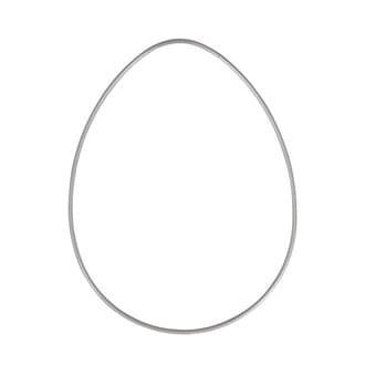 Metall ring - Sølvfarget metallring EGG, str 15x20 cm, 1 stk
