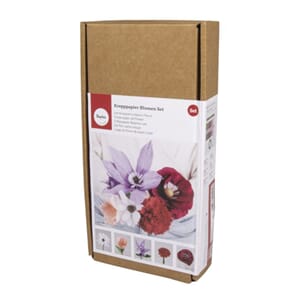 Kreppapir - Blomster sett, inkl. tilbehør