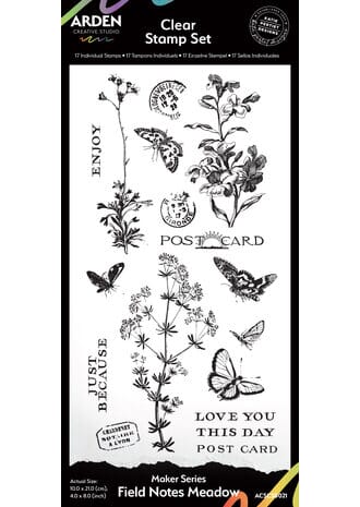 Arden - Maker Series 4x8 Inch Clear Stamp Field Notes Meadow