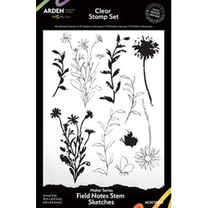 Arden - Maker Series Clear Stamp Field Notes Stem Sketches