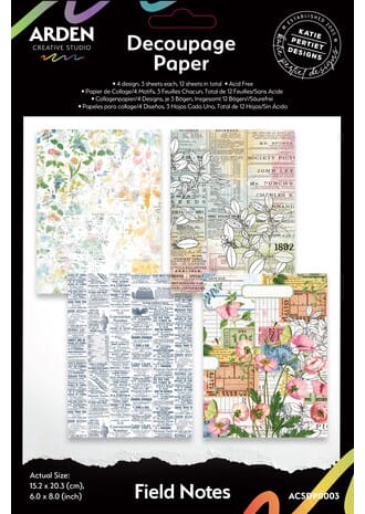 Arden - Field Notes 6x8 Inch Decoupage Paper