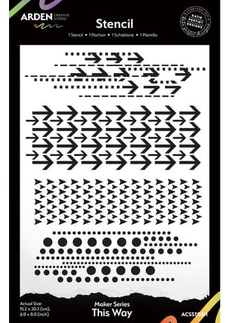 Arden - Maker Series 6x8 Inch Stencil This Way by Katie Pert