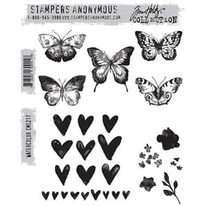 Tim Holtz - Watercolor Cling Stamps, str 7x8.5 inch