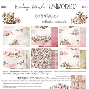 Craft O'Clock - Baby Girl Universe 12x12 Inch Paper Set