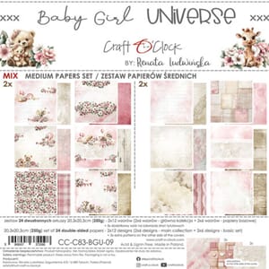 Craft O'Clock - Baby Girl Universe 8x8 Inch Medium Papers Se