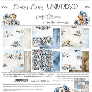Craft O'Clock - Baby Boy Universe 12x12 Inch Paper Set